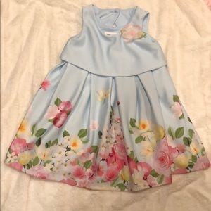 Beautiful baby blue dress with flower design